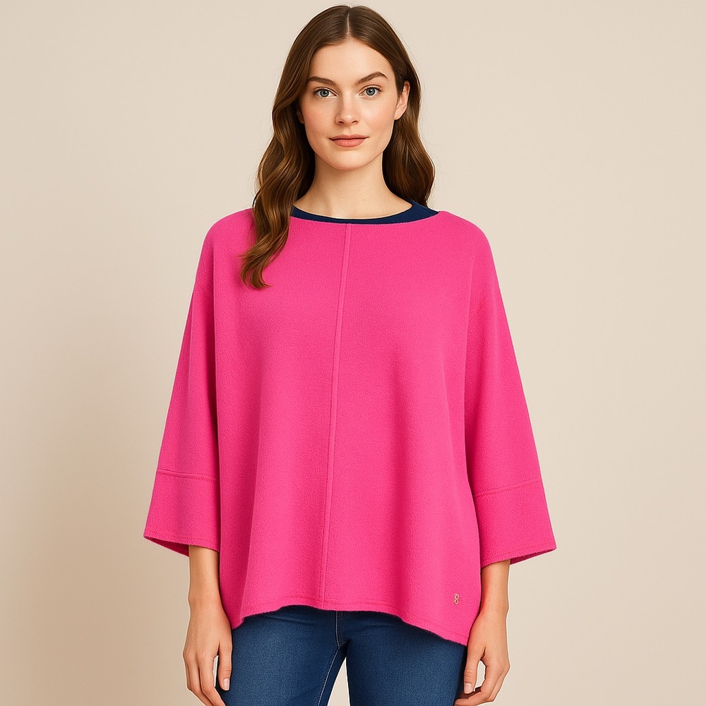 Juicy‎ Couture Pink Knit Cashmere Sweater Wrap Cape Poncho Soft Cozy Bateau S
